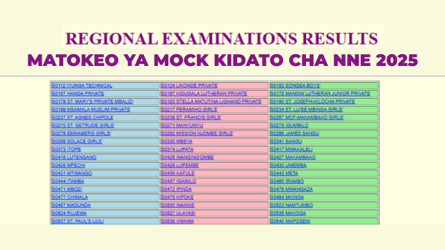 MATOKEO ya Mock ya Kidato cha Nne 2025