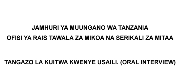 WALIOITWA kwenye Usaili TAMISEMI July 2025