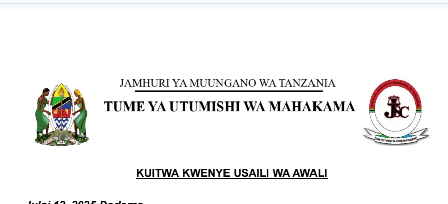 WALIOITWA Kwenye Usaili Tume ya Utumishi wa Mahakama JCI July 2025