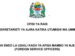 MABADILIKO ya Eneo la Usaili Wa Vitendo Kada ya Afisa Mambo ya Nje Daraja la II