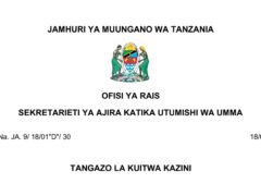 MAJINA ya Walioitwa Kazini UTUMISHI 18/07/2025