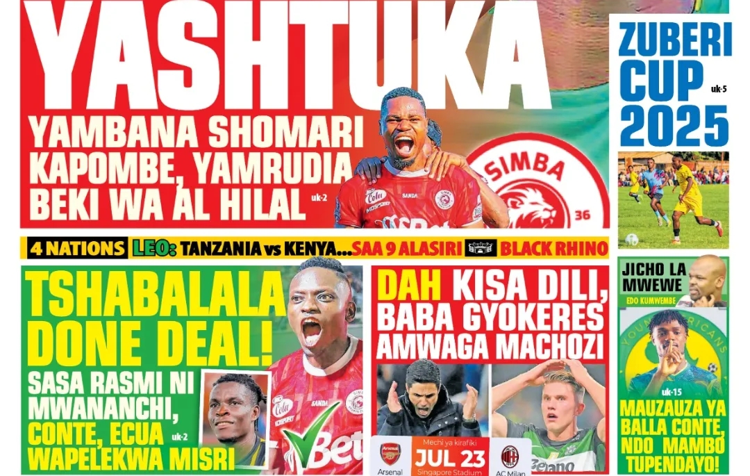 MAGAZETI ya Leo Jumatatu 21 July 2025
