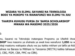 SIFA Za Kupata Ufadhili wa Masomo Samia Scholarship 2025/2026