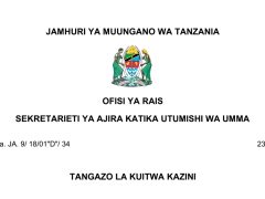 MAJINA ya Walioitwa Kazini UTUMISHI 23/07/2025