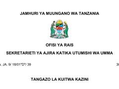 MAJINA ya Walioitwa Kazini UTUMISHI 30/07/2025