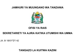 MAJINA ya Walioitwa Kazini UTUMISHI 05/08/2025