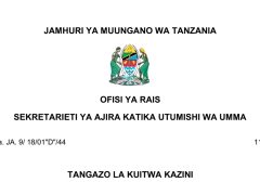 MAJINA ya Walioitwa Kazini UTUMISHI 11/08/2025