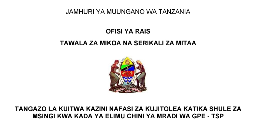 WALIMU Walioitwa Kazini Nafasi za Kujitolea Shule Za Msingi Chini ya Mradi wa IGPE - TSP