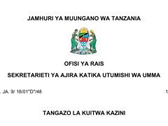 MAJINA ya Walioitwa Kazini UTUMISHI 13/08/2025