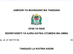 MAJINA ya Walioitwa Kazini UTUMISHI 16/08/2025