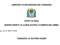MAJINA ya Walioitwa Kazini UTUMISHI 22/08/2025