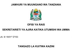 MAJINA ya Walioitwa Kazini UTUMISHI 28 August 2025