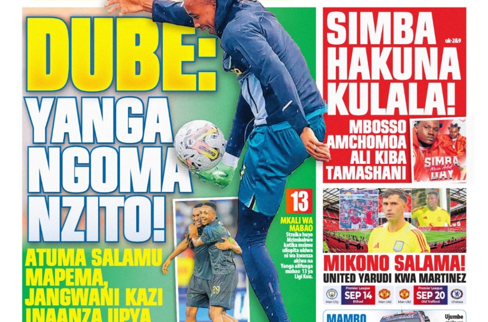 MAGAZETI ya Leo Jumatatu 01 September 2025