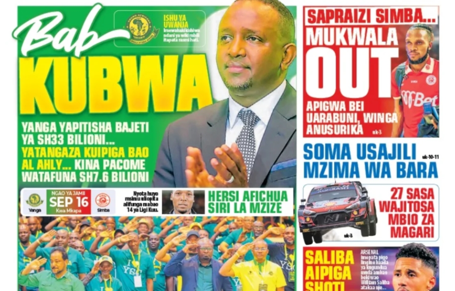 MAGAZETI ya Leo Jumatatu tarehe 08 September 2025