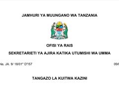 KUITWA Kazini UTUMISHI 09/09/2025