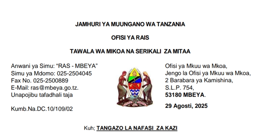 NAFASI 20 Za Kazi Kada Za Afya Mkoa wa Mbeya