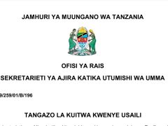KUITWA Kwenye Usaili TLSB, TAEC, TARI, eGa, TASAC, OTR na CBE 17/09/2025