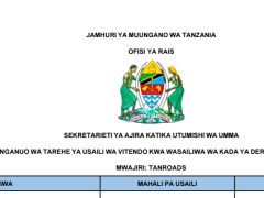 MCHANGANUO wa tarehe ya Usaili wa Vitendo Kada ya Dereva Daraja la II Tanroads