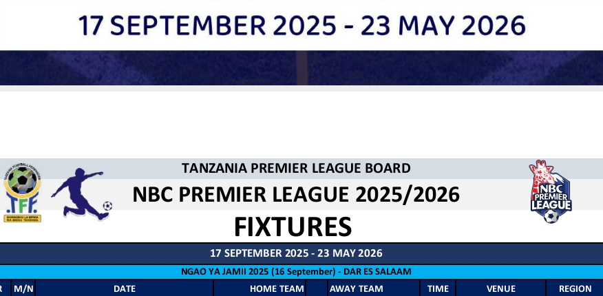 Ratiba ya NBC Premier League 2025/2026