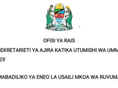 MABADILIKO ya Eneo la Usaili OATS Mkoa wa Ruvuma