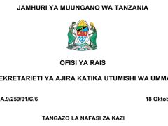 NAFASI 270 Za Walimu Daraja la III C Historia ya Tanzania na Maadili
