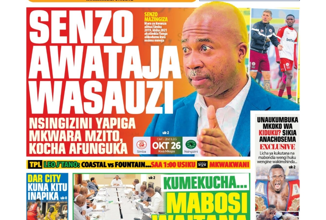 MAGAZETI ya Leo Jumatano 22 October 2025