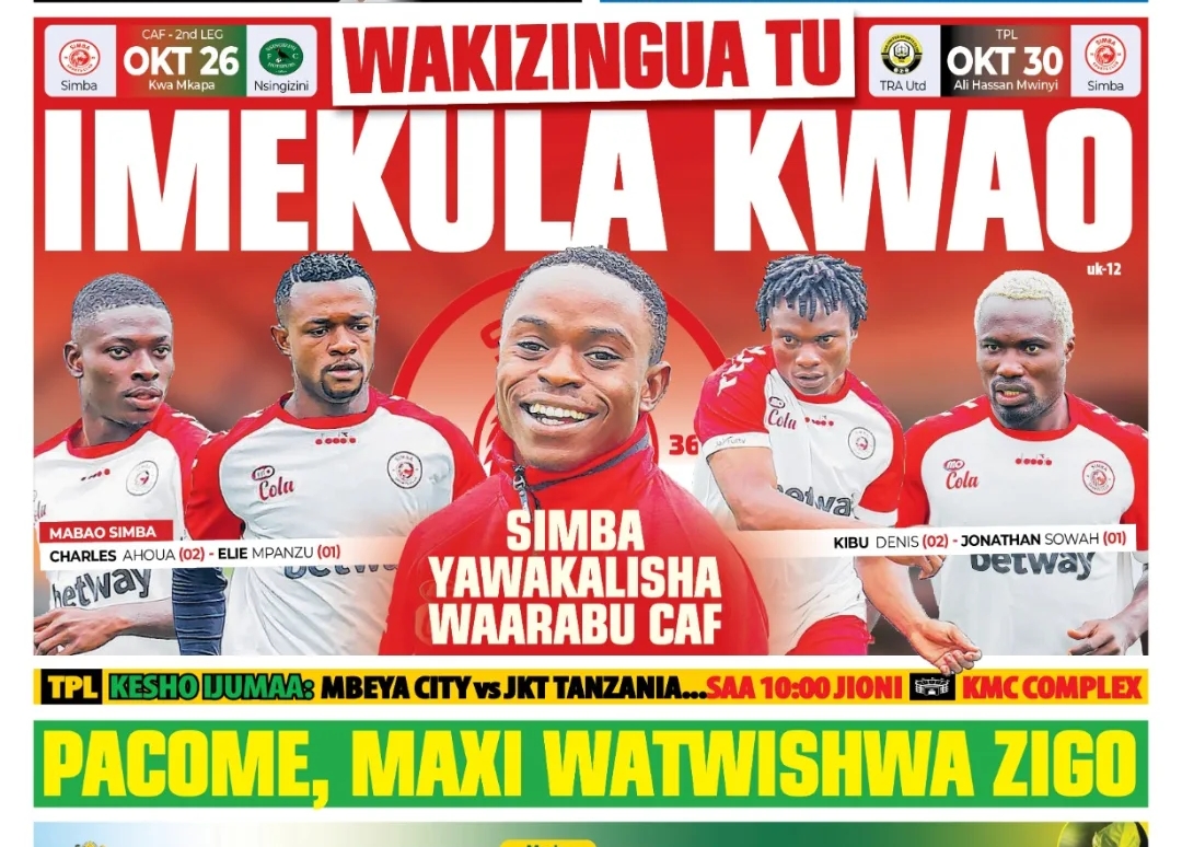 MAGAZETI ya Leo Alhamisi 23 October 2025