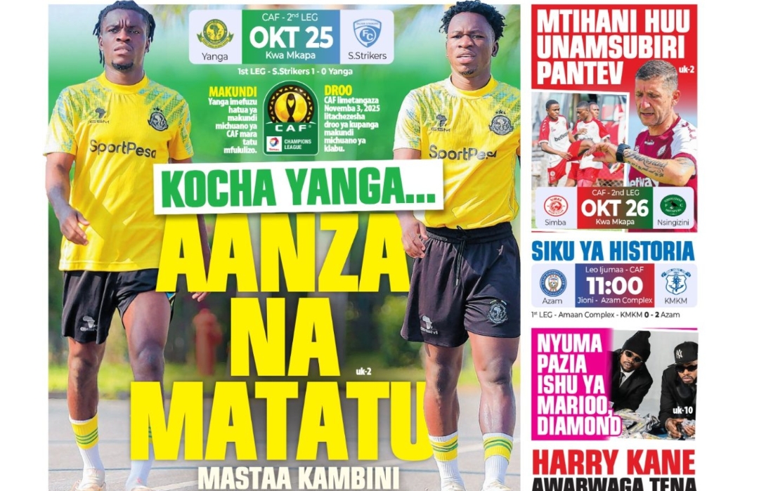MAGAZETI ya Leo Ijumaa 24 October 2025