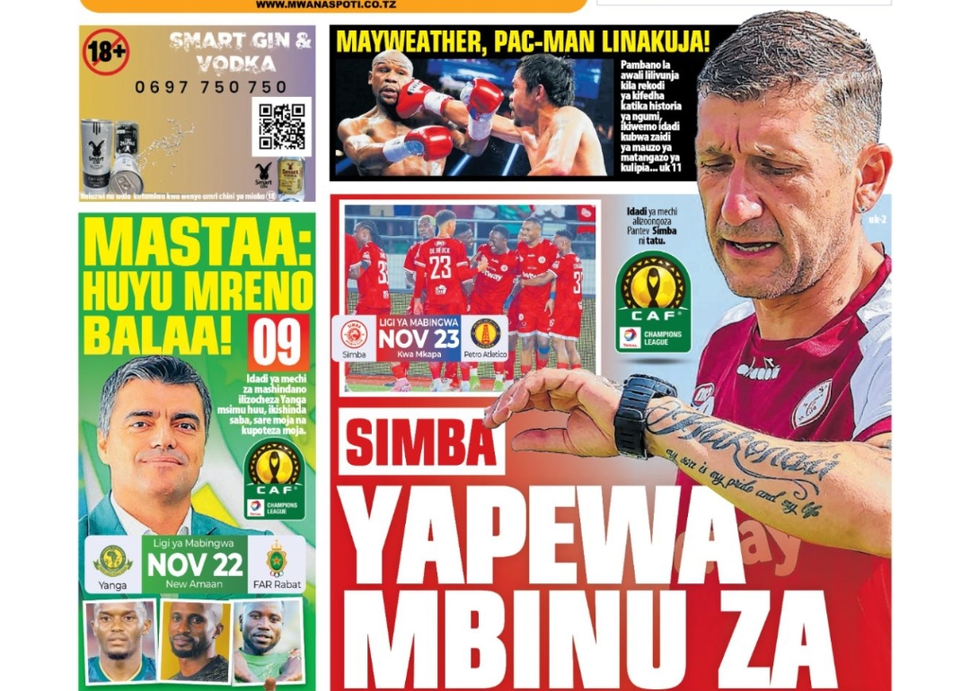 MAGAZETI ya Leo Jumatano 12 November 2025