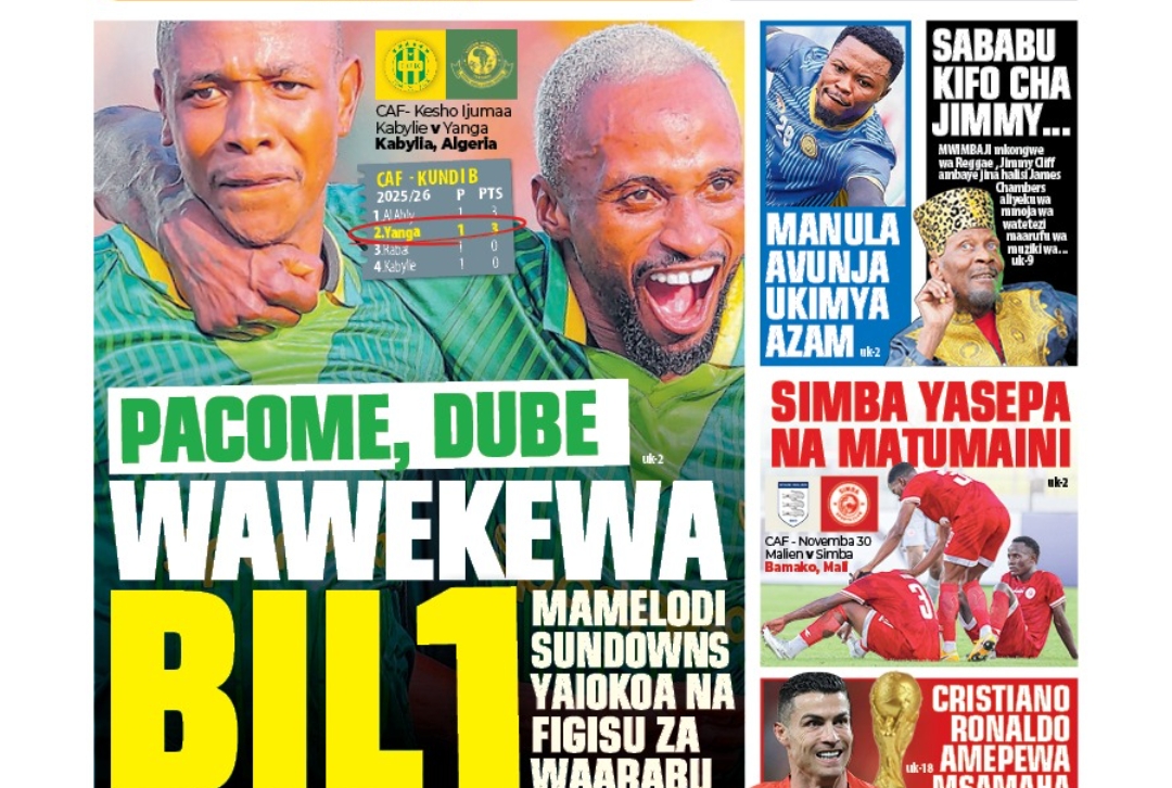 MAGAZETI ya Leo Alhamisi 27 November 2025