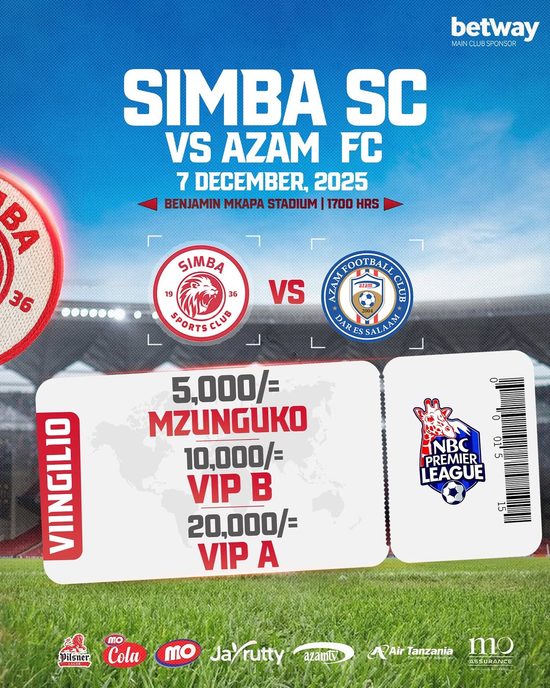 VIINGILIO Simba SC vs Azam FC 07 December 2025