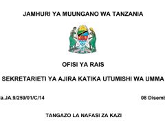 NAFASI 514 Za Kazi Wizara ya Mifugo na Uvuvi, MDAs & LGAs, Jeshi la Magereza na Wizara ya Elimu, Sayansi na Teknolojia
