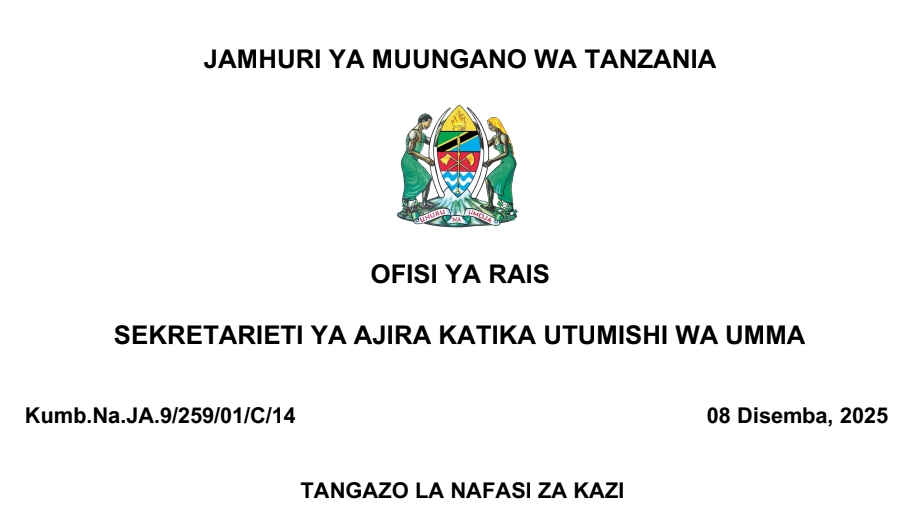 NAFASI 514 Za Kazi Wizara ya Mifugo na Uvuvi, MDAs & LGAs, Jeshi la Magereza na Wizara ya Elimu, Sayansi na Teknolojia