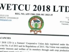 NAFASI Za Kazi Chama Kikuu Cha Ushirika WETCU 2018 LTD, Tabora