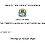 KUITWA Kazini UTUMISHI 23/12/2025