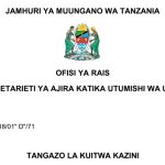 KUITWA Kazini UTUMISHI 30/12/2025