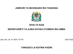 KUITWA Kazini UTUMISHI 03/01/2026