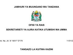 KUITWA Kazini UTUMISHI 11/01/2026