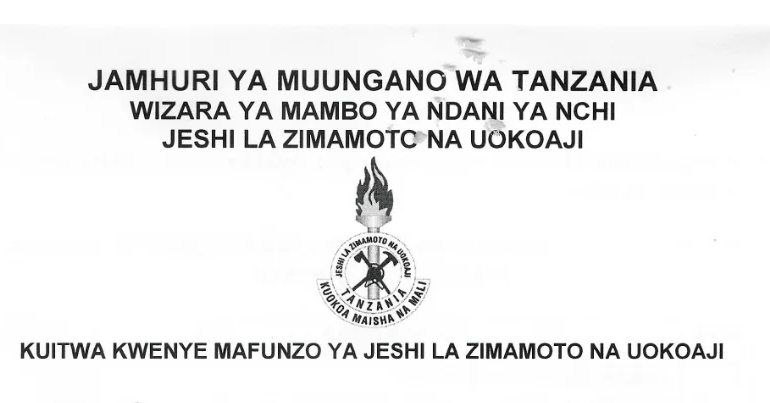 KUITWA Kwenye Mafunzo Jeshi la Zimamoto na Uokoaji 2026