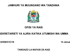 NAFASI 912 Za Walimu MDAs & LGAs