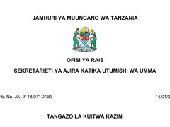 KUITWA Kazini UTUMISHI 14/01/2026