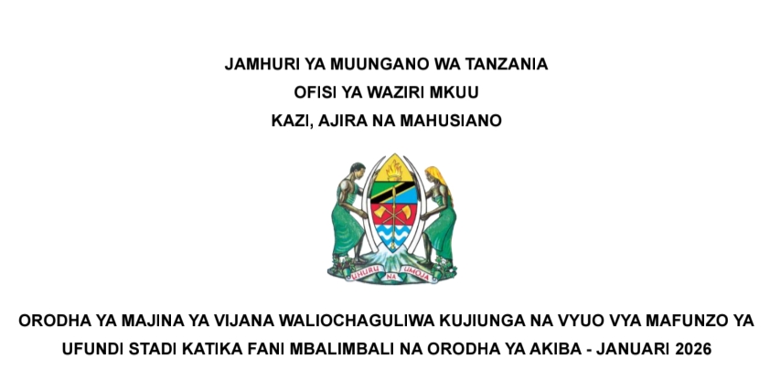 5,746 Wachaguliwa Kujiunga na Mafunzo ya Uanagenzi 2026