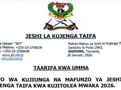 NAFASI Za Kujiunga na Mafunzo ya Jeshi la Kujenga Taifa kwa kujitolea kwa mwaka 2026