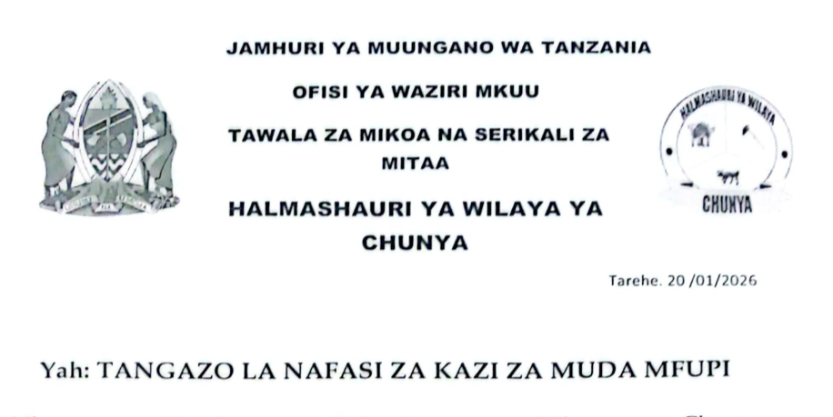 NAFASI Za Walimu Chunya Pre & Primary English Medium