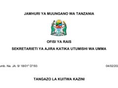 KUITWA Kazini UTUMISHI 04/02/2026