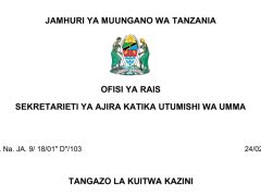 KUITWA Kazini UTUMISHI 24/02/2026