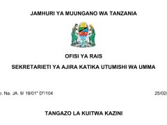 KUITWA Kazini UTUMISHI 25/02/2026