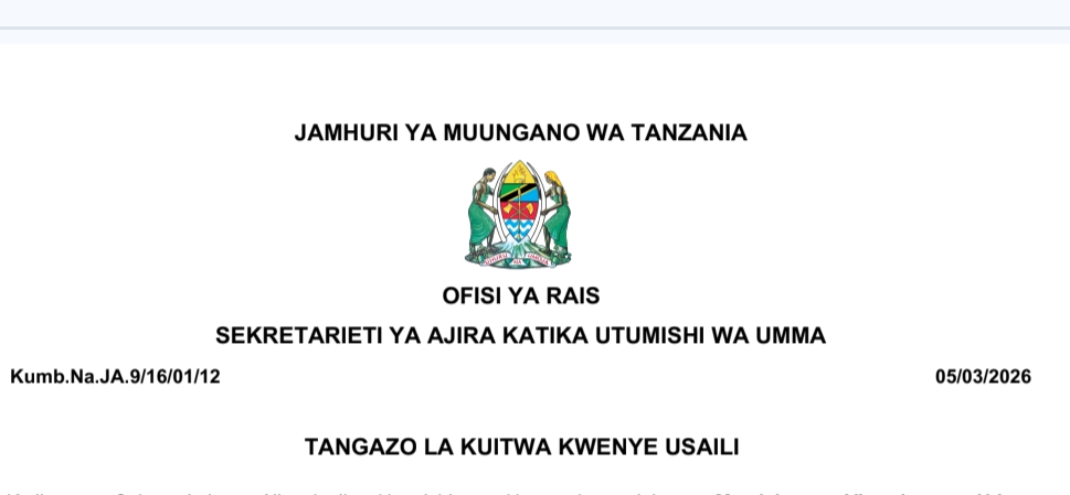 KUITWA Kwenye Usaili TAA March 2026