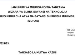 KUITWA Kazini Chuo Kikuu cha Afya na Sayansi Shirikishi Muhimbili